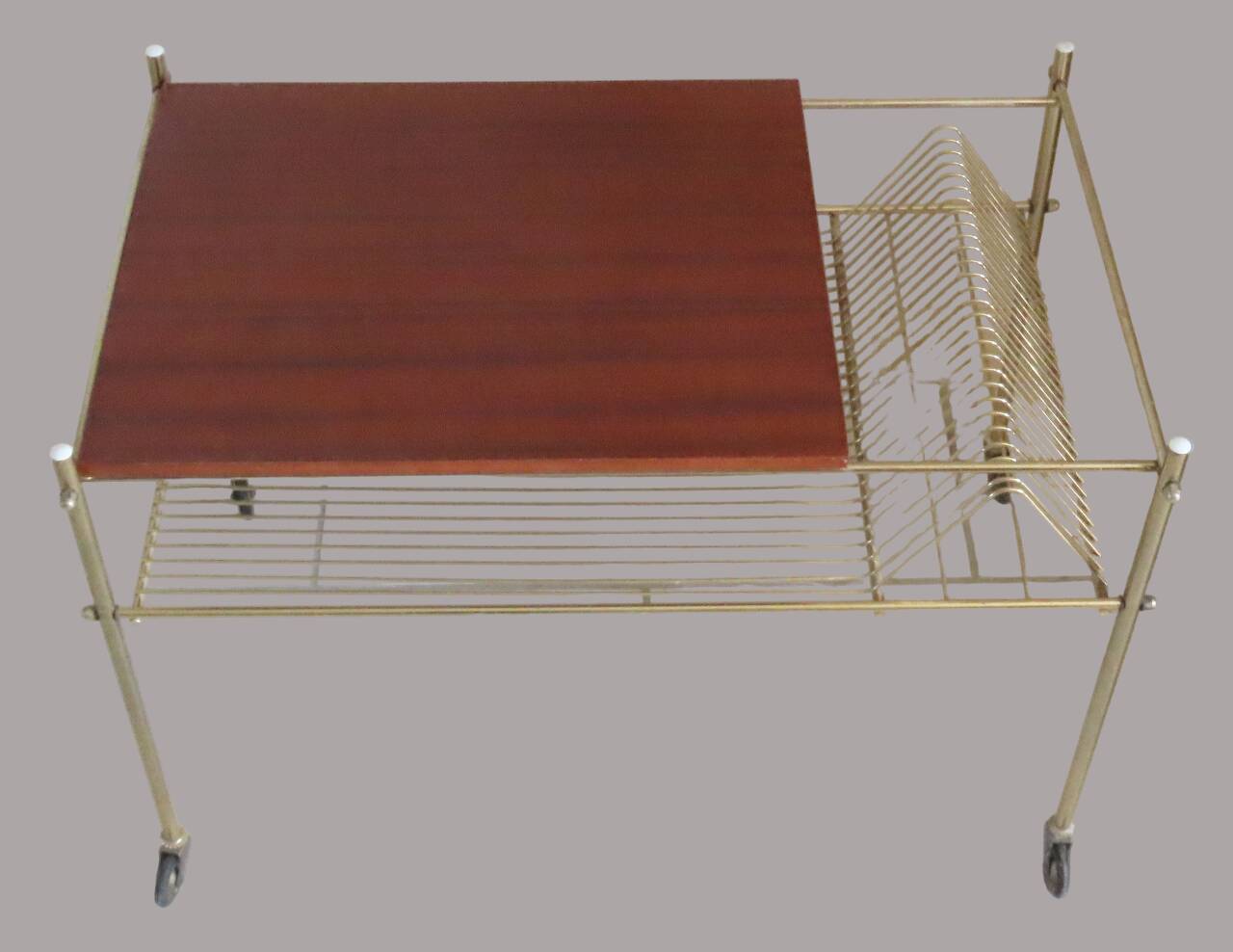 Vintage coffee table with rack Serving trolley on wheels