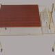 Vintage coffee table with rack Serving trolley on wheels