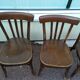 Set of 4 wooden bistro chairs - vintage - old