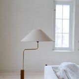 Mid-Century Modern Floor Lamp, Teak and Brass Bergboms, Sweden, 1960s