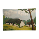 Oil on canvas with a knife