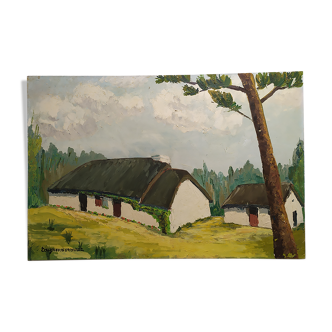 Oil on canvas with a knife