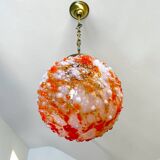 Large red art glass statement pendant