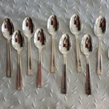 12 moka spoons in silver metal art deco