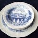 Cake or dessert service in English porcelain 7 pieces