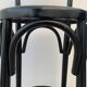 Pair of high canne stools or black curved wooden bar chairs, 1970