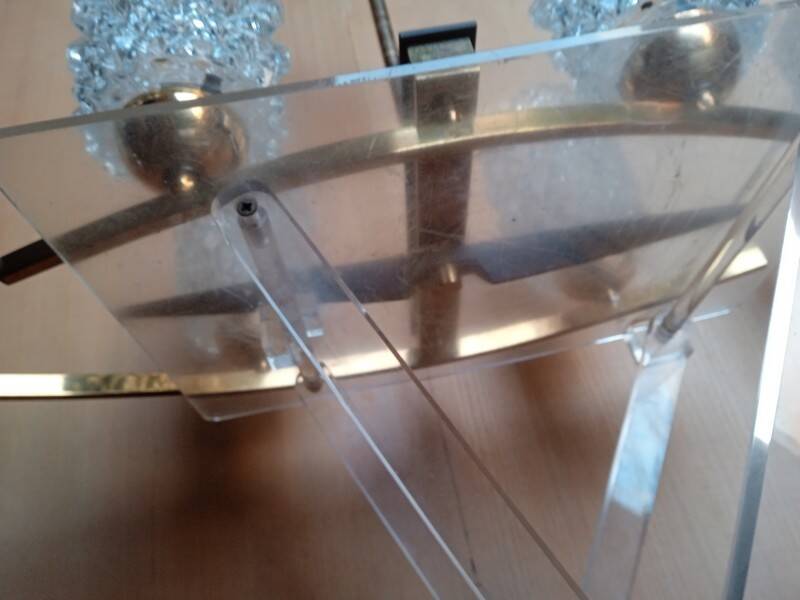 Lustre Arlus 6 feux en laiton doré, vers 1950