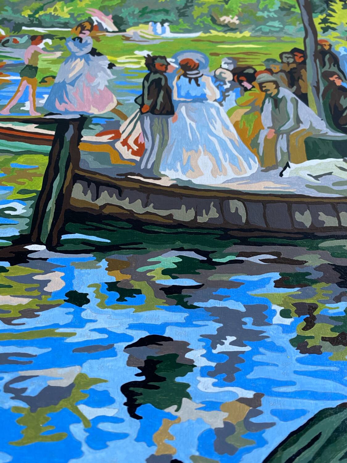 Acrylic interpretation of Renoir's "Grenouillère"
