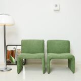 Green velvet armchair, 1970