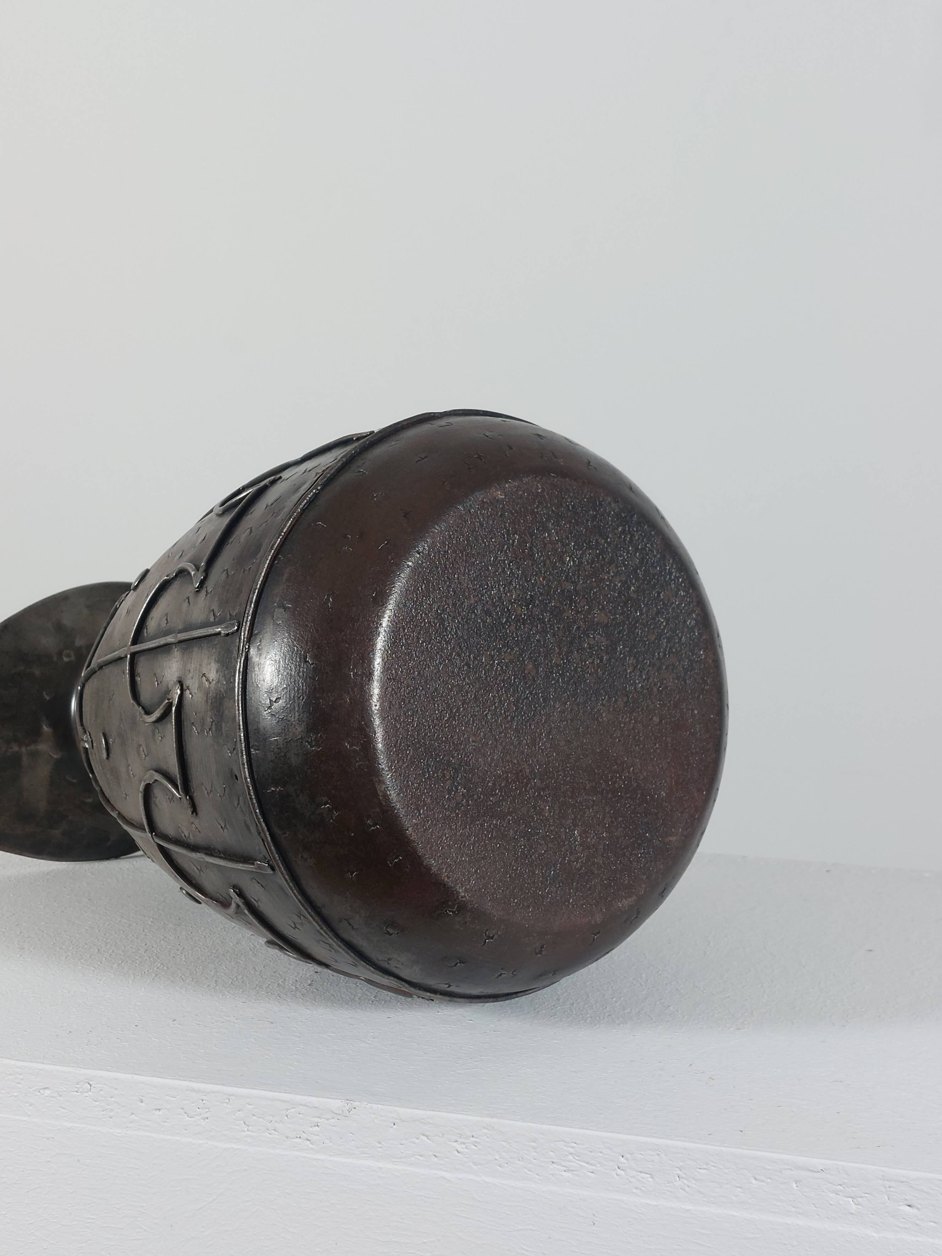 Rare hand-forged metal pitcher and craftsmanship from France.