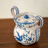 sugar bowl in Martres-Tolosane earthenware with Moustiers decorations