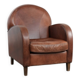 Beautiful art deco design armchair made of cowhide leather in English style