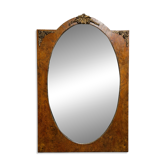 Mirror from the Napoleonic III era, second half of the 19th century in burl and bronze.