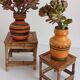 1950s Mid-Century French Bamboo and Wood Plant Pedestals, Hand-Crafted
