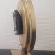 Large kienzle world timer quartz clock in golden brass 18x19cm good condition
