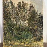 "Trees" oil on cardboard signed