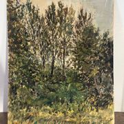 "Trees" oil on cardboard signed