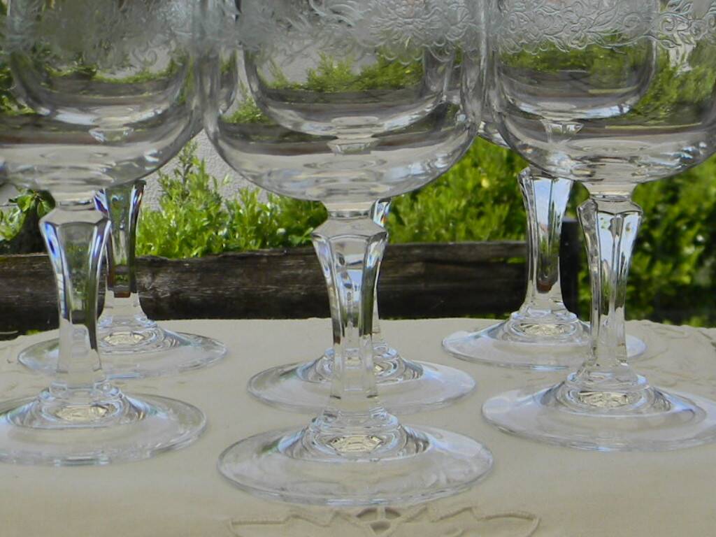 6 crystal water glasses from ARQUES. MATIGNON model.