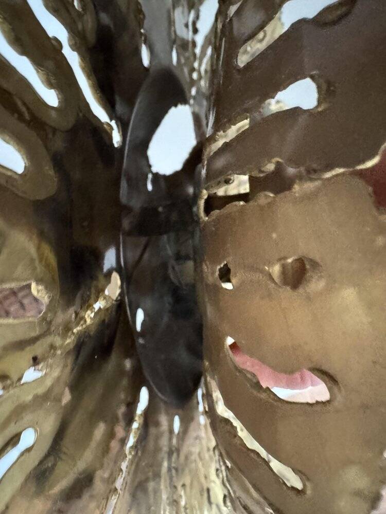 Brass sun wall sconce by Svend Aage Sørensen, Denmark, 1960s, brutalist