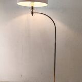 80s arc floor lamp in gilded brass
