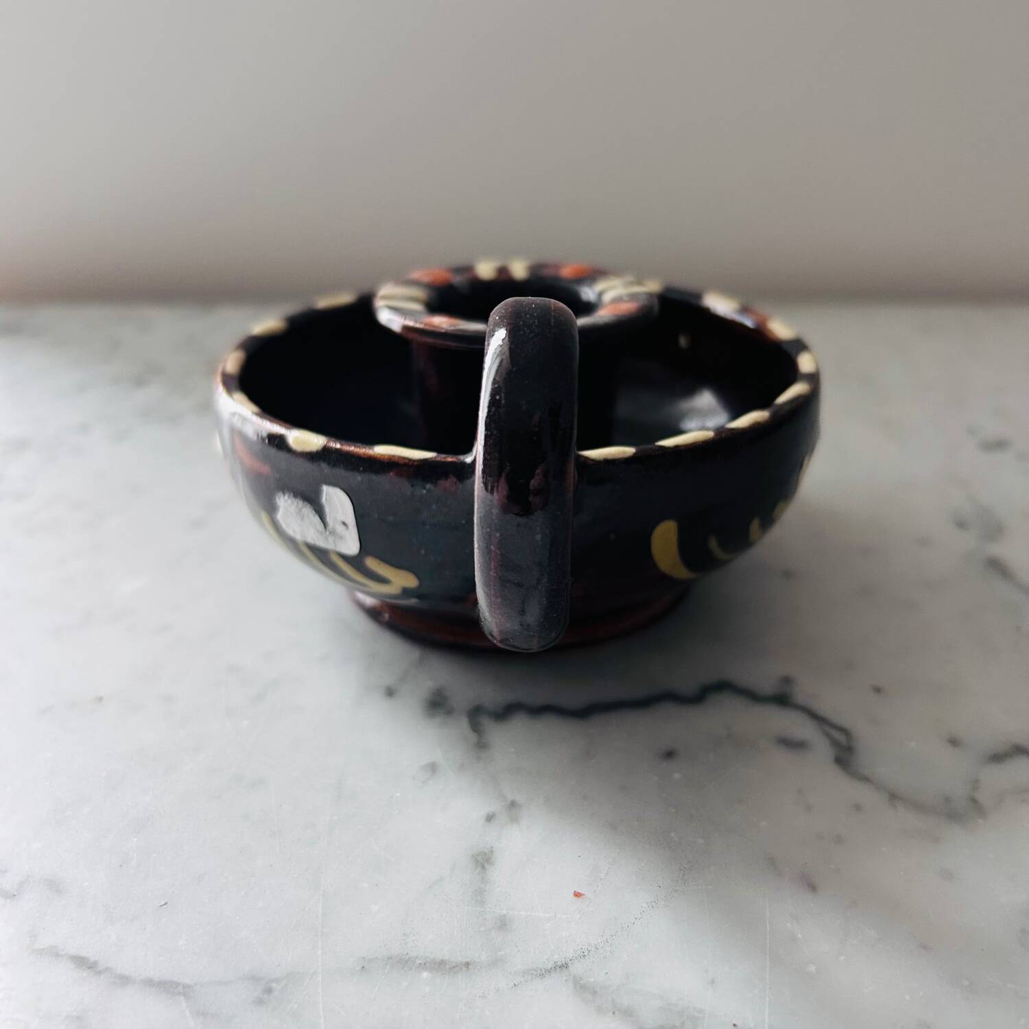 Alsatian pottery candlestick