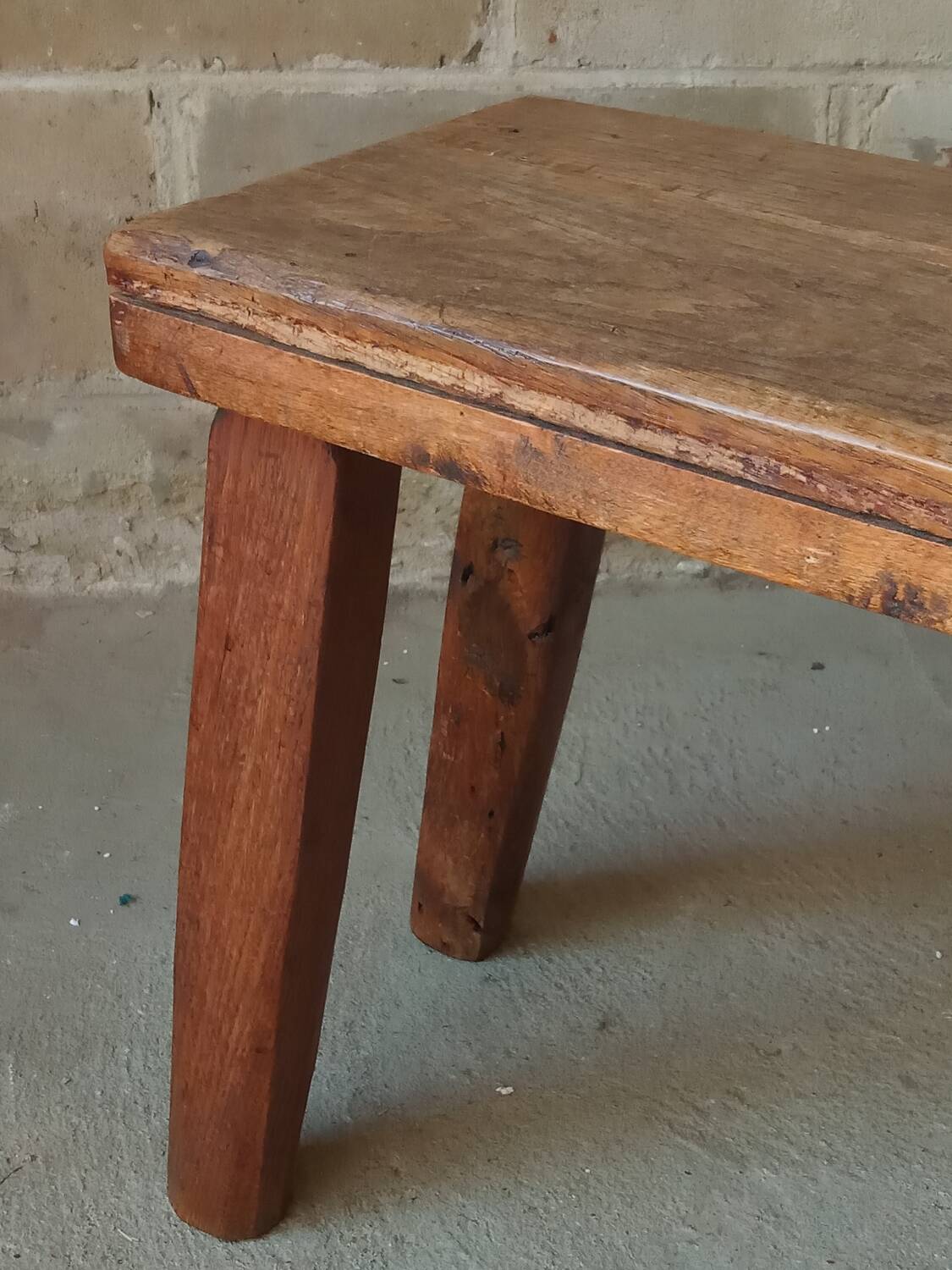 Brutalist oak bench 90 cm