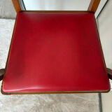 Bridge Vintage Armchair – Curved Design & Red Vinyl – 1950