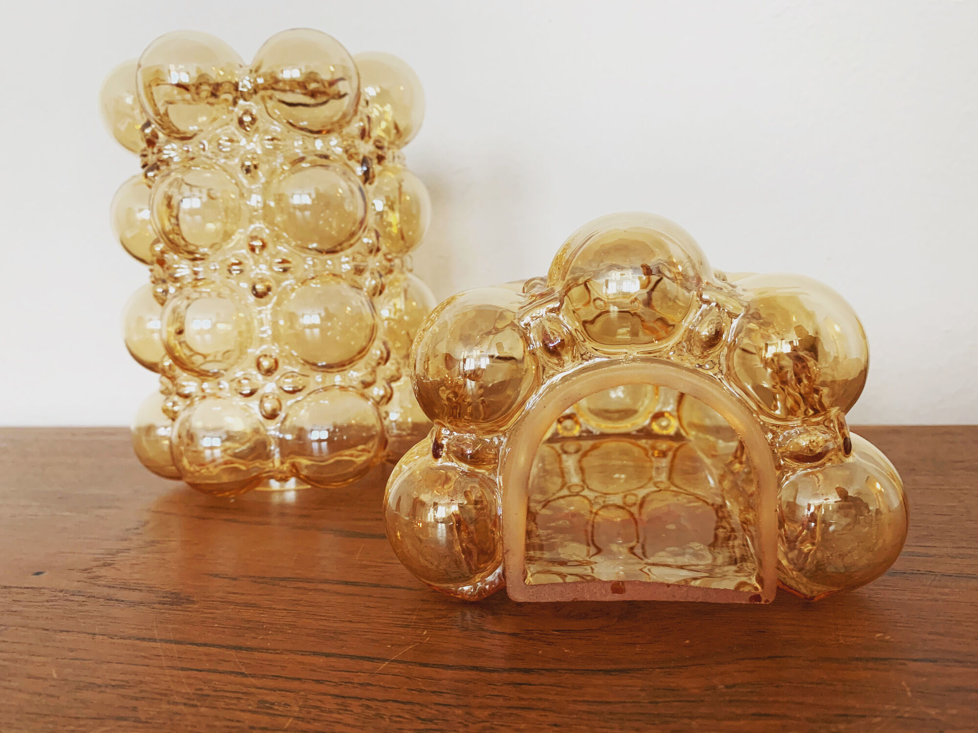 Set of 2 mid-century modern bubble wall lamps by Helena Tynell for Limburg