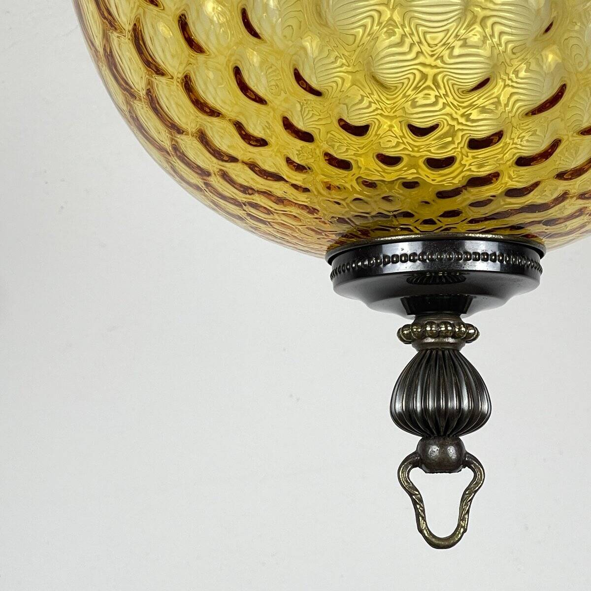 Vintage yellow Murano sphere pendant lamp, Italy, 1970s.