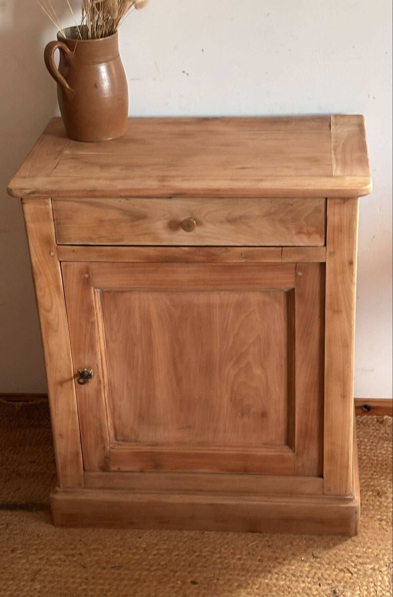 Parisian buffet 1 door antique - solid raw wood jam cabinet