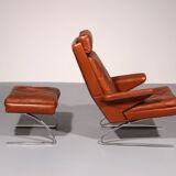 Congnac Leather COR SWING Lounch Chair whit Otterman By Adolf & Schöpfer 19