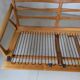 Banquette velours et bois clair, scandinave vers 1960/70