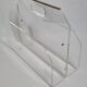 Vintage transparent plexiglass magazine rack, 1970s, Hollywood Regency.