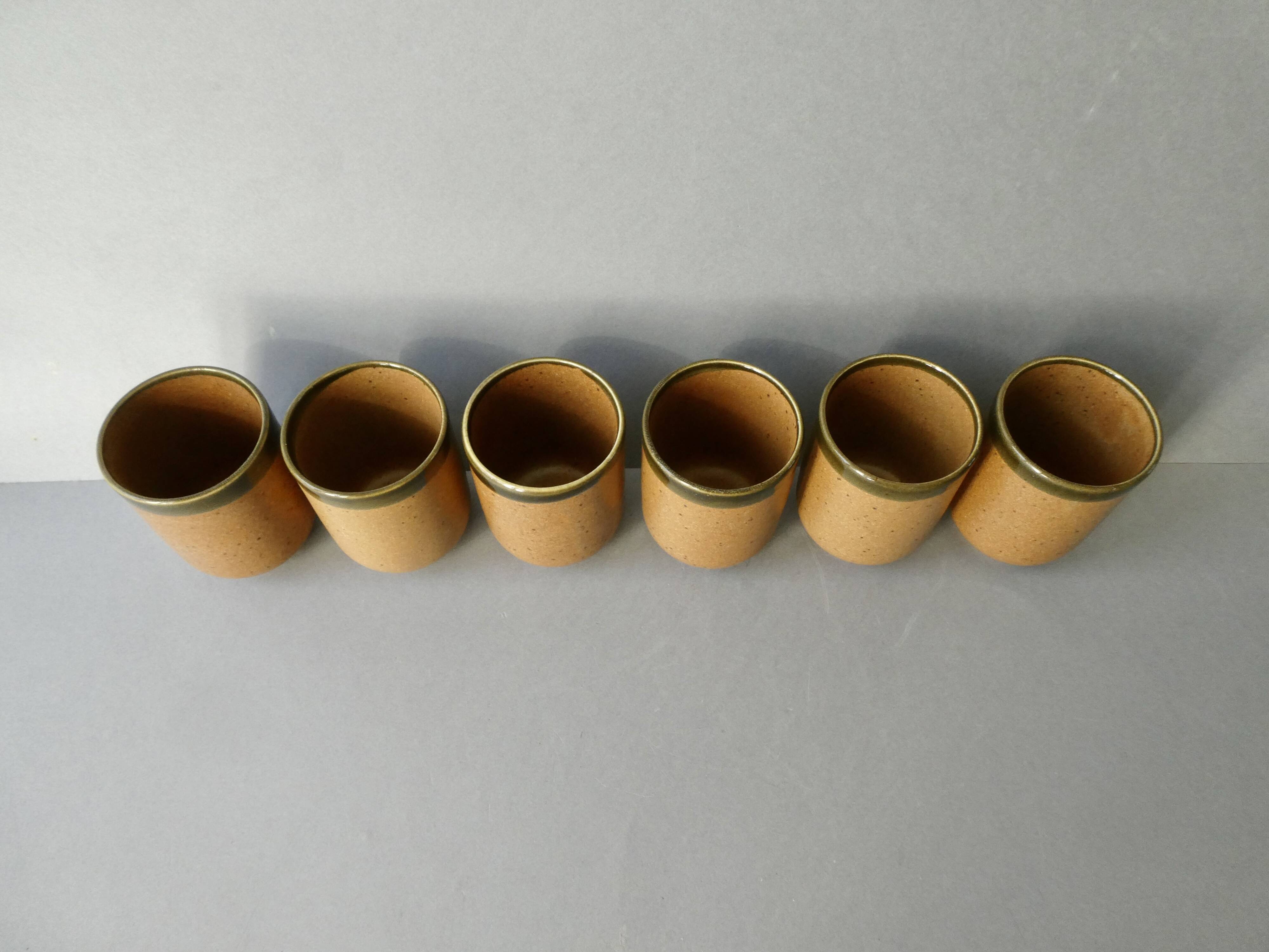 6 enamelled stoneware tumbler glasses