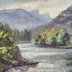 Tableau : huile sur panneau - paysage