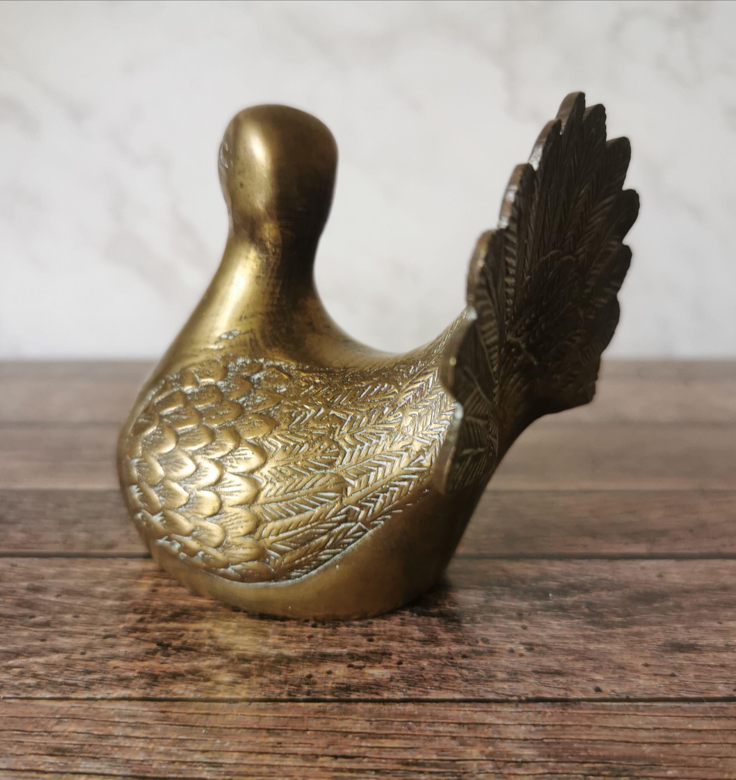 Brass peacock