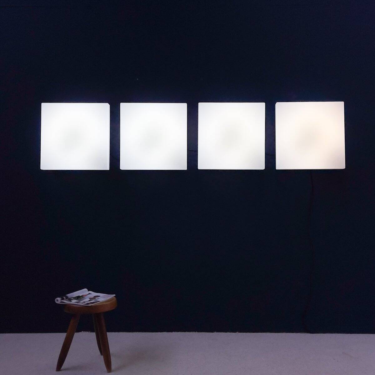 Square Wall Lamps from Trilux, 1950s, Set of 4