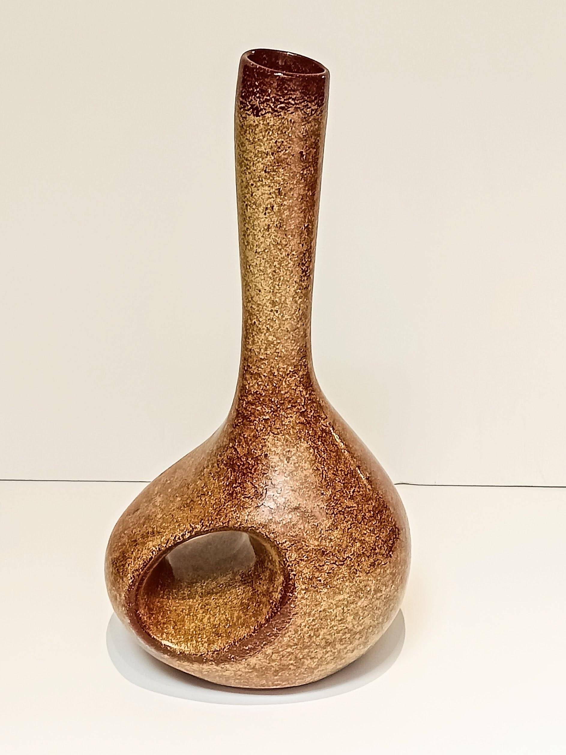 Mid Century Bertoncello by Roberto Rigon Sculptural Ceramic Vase, Italy, 1960s