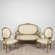 Louis XVI Style Ensemble Salon - Basket Sofa & Pair of Armchairs