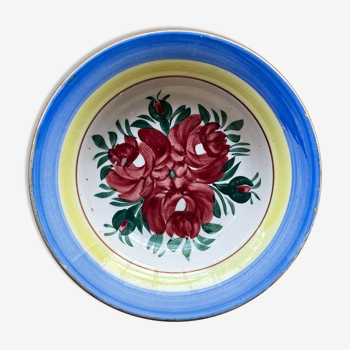 Decorative plate of the eastern countries blue yellow and flowery