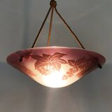 Magnificent Vianne Art Nouveau style 1-burner basin, in patterned purple glass