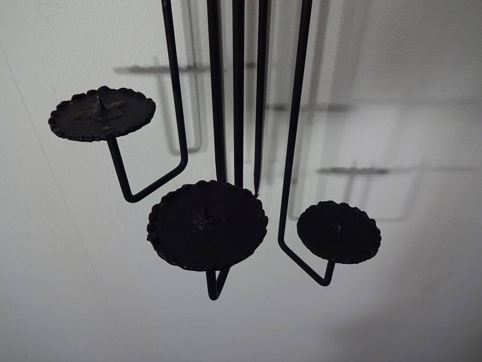 Brutalist German Iron Wall Candleholder, 1960s