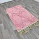 Handmade pink Beni Ouraine rug, size 140 x 260 cm