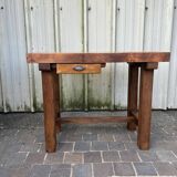 Vintage beech workbench with patina of use