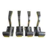 Set of four aluminum coat hooks 1950