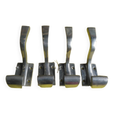 Set of four aluminum coat hooks 1950