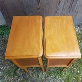 Pair of bedside nightstands with vintage wooden case
