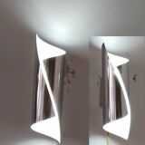 Pair of 70s/80s bidirectional chrome wall lights