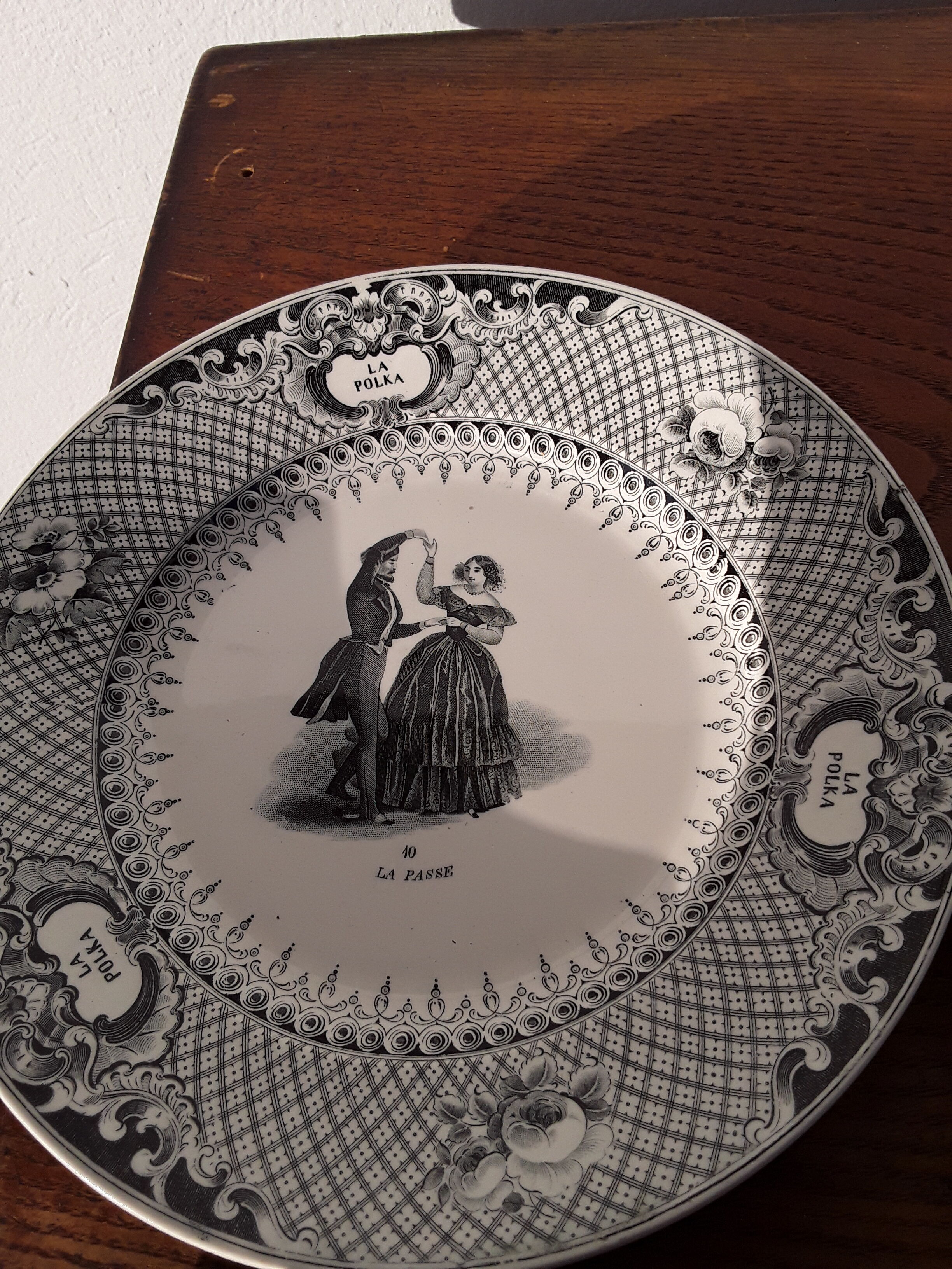 9 creil and Montereau dance themed plates