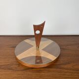 Midcentury modern wood and glass turntable